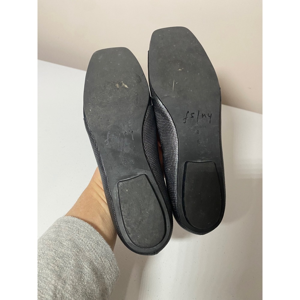French Sole fs/ny Cap Square Toe Ballet Flats Size 6B Textured Stretch Loafer - Picture 6 of 7